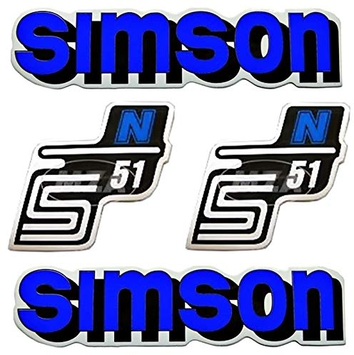 Set Aufkleber Simson S51 N blau für Tank und Seitendeckel