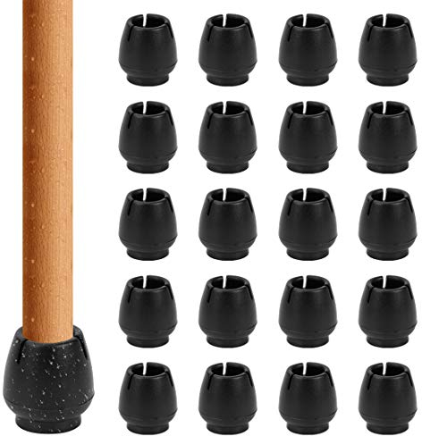 Stuhlbeinkappen Rund, 40 Stück Stuhlbeinschoner Silikon, Schutzkappen für Stuhlbeine, Silikon Bodenschoner für Stühle Rund, Schwarz Stuhlfusskappen für Tische Stühle Möbel Beine 17-21mm