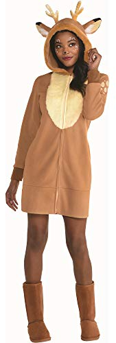 Amscan - Kostüm Rentier, Kleid, Weihnachten, Weihnachtsmann, Weihnachtskostüm, Braun