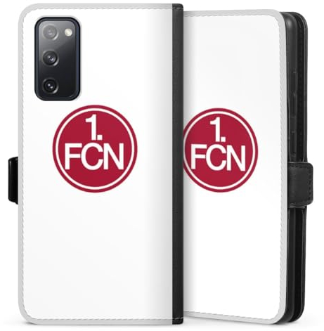 DeinDesign Klapphülle kompatibel mit Samsung Galaxy S20 FE Handyhülle aus Kunst Leder schwarz Flip Case 1. FC Nürnberg 1. FCN Wappen