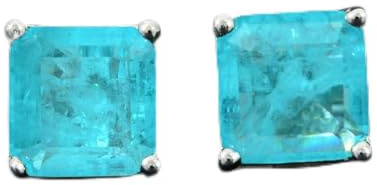 Massiv 925 Sterling Silber Paraiba Turmalin Edelstein Ohrstecker für Frauen Weibliche Feine Ohrringe