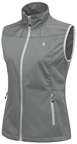 Little Donkey Andy Veste softshell coupe-vent légère sans manches pour randonnée Gris XL