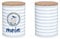 LaVida - 3088221 - Porzellandose, Maritim, Moin,15,5cm x 11cm, Holzdeckel, luftdicht, 1000ml