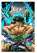 FUKITT Poster One Piece Roronoa Zoro 5 Leinwand Poster Schlafzimmer Dekor Sport Landschaft Büro Zimmer Dekor Geschenk Rahmen Stil 30 x 45 cm