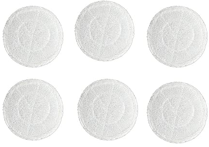 Ersatz-Dampfreiniger-Pads für Shark S6002UK, 6 Stück, wiederverwendbare Dampfreinigungspads, waschbare Mikrofaser-All-in-One-Reinigungspads für alle versiegelten Hartböden (weiß)