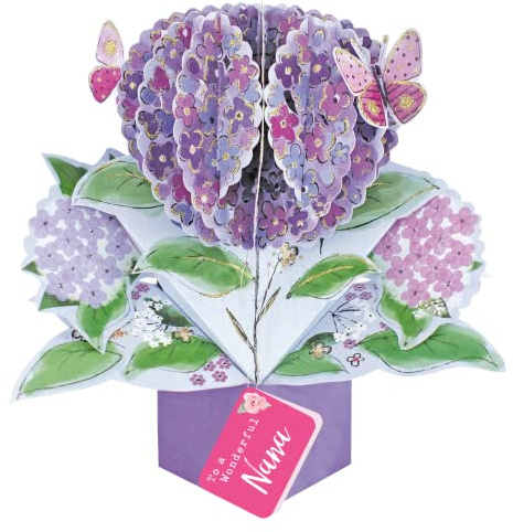 To A Wonderful Nana Hydrangea Pop Up Card Mother's Day, Birthday, Any Occasion POP024M12