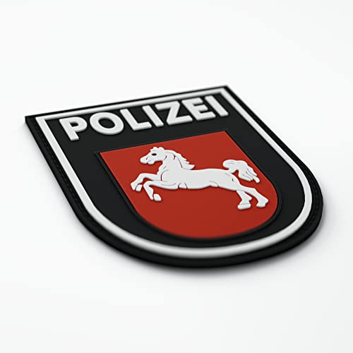 Patch Force - Polizei Patch (farbig) Polizei Niedersachsen - Als Abzeichen für Polizeiuniform, Schutzweste, Einsatztasche, Jacke oder Rucksack - 3D rubber klett patch
