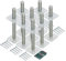 KOTARBAU® 8er Set Pfostenträger 80 mm x 80 mm x 250 mm Gewinde M24 mm Verzinkt Stützenfuß Höhenverstellbar Bodenfuß Betonfuß Zum Aufschrauben Regulierbar