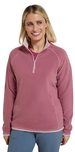 Mountain Warehouse Montana Womens Microfleece - Breathable Ladies Sweater, Quick Drying Pullover, Warm Fleece Jacket, Half Zip - For Spring Summer, Travelling, Outdoors Light Pink Women's Size 20