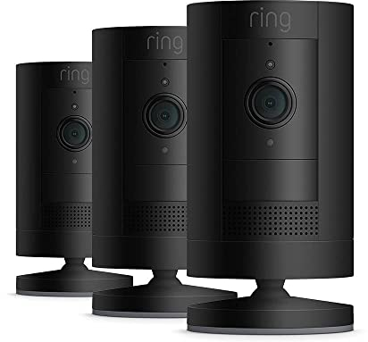 Ring Outdoor Camera Battery (Stick Up Cam) | HD wireless outdoor Security Camera with Two-Way Talk, Wifi, Works with Alexa, alternative to CCTV | 30-day free trial of Ring Home | 3 Cameras