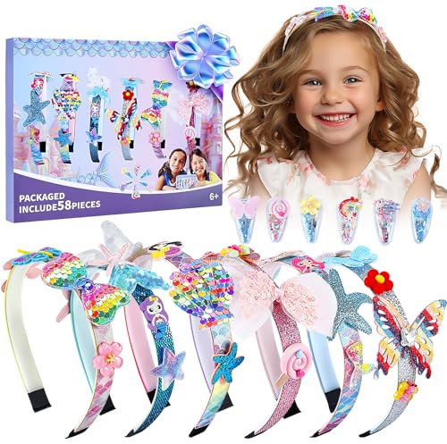 lillimasy DIY Stirnband Making Kit für 5+ Jahre - Bastelset enthält 6 einzigartige Haar-Accessoires