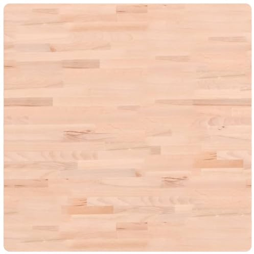 vidaXL Tischplatte, Quadratisch Holzplatte mit 4 abgerundeten Ecken, Holztischplatte Ersatzplatte für Couchtisch, Massivholztischplatte Platte, 80x80x1,5 cm Massivholz Buche