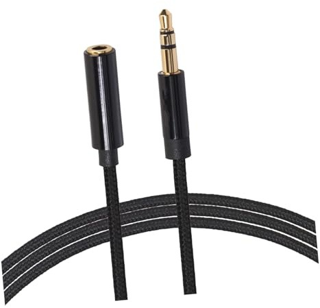 jojofuny 3.5Mm Klinken Verlängerungskabel 1M Stereo Audio Kabel Männlich Zu Weiblich Aux Verlängerung Für Kopfhörer Pc Smartphone Schwarz