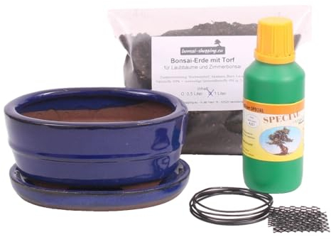 generisch Bonsai-Umpflanz-Set - Schale 16 cm + Erde + Dünger + Draht + Gitter 52-23984