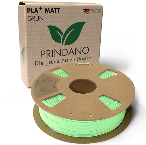 Prindano BIO PLA+ Filament 1.75mm PLA Plus 3D Drucker Filament 1 kg Spule Maßgenauigkeit +/- 0,03mm PLA+ FDM Druckerverbrauchsmaterial PLA+ Matt Grün