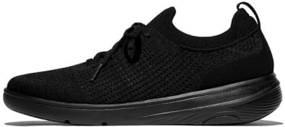 Fitflop Tenis de Punto Super-Q sin Cordones para Mujer, Black, 38 EU