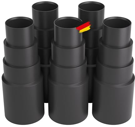 BAUHELD® Accesorio para manguera de aspiradora [fabricado en Alemania] – Adaptador para boquilla de aspiradora de goma PVC estable [3 unidades] – Apto para Makita Bosch, Kärcher Einhell Festool