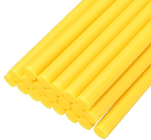 sourcing map 20pcs Hot Glue Sticks for Glue Gun 7mm/0.28-inch x 8-inch Mini Hot Melt Adhesive Glue Stick Light Yellow