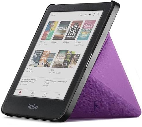 Forefront Cases Étui pour Kobo Clara Colour et Kobo Clara BW (Modèle:2024) - Étui de Support Pliant (Style Origami) - Mince et Léger, Fonction Automatique Veille/Réveil Intelligente Coque - Violet