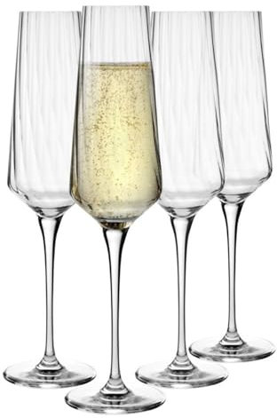 Krosno Verres à vin rouge en cristal | Set de 4 verres | 4 x 200 ml | Avant-Garde Collection LUMI | Idée cadeau | Idéal pour la maison, le restaurant, la cuisine et les fêtes | Lavable en machine