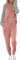 Ekouaer Damen Schlafanzug Langarm Loungewear Zweiteiliger Pyjama Set Winter Nachtwäsche mit Taschen Rosa M