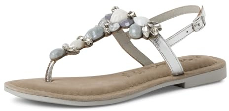 Tamaris Damen Klassische Ballerinas, Frauen Flats,Comfort Lining,TOUCHit-Fußbett,Slip-ons,klassisch elegant,Ballerinen,Silver Comb,38 EU