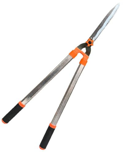 TINGTINGLI Retractable hedge clippers, manual hedge clippers, grass trimming lawn hedge clippers for trimming borders, adjustable 80~110 mm, wavy blades/lightweight handle(90cm)