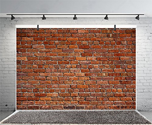 Xiaoterna 10x8ft Brick Wall Photography Backdrop - Red, Vinyl Material - Suitable for Photography Studio, Birthday Party, Wedding, Theater Production, Retail Display, Festival, Video YouTube
