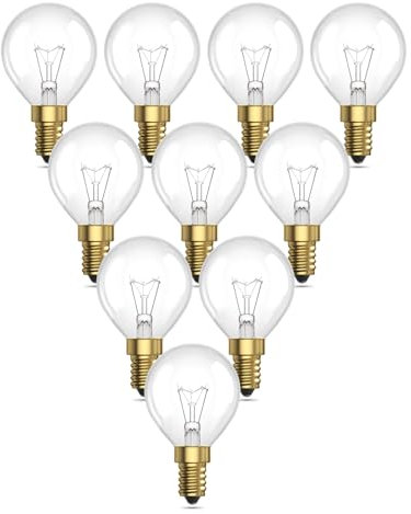 TobeBright Bombilla Golf E14 62W, Regulable Bombilla de Globo E14 Blanco Cálido 2700K Clásico Bombilla E14 G45/P45 AC 220-240V para Lámpara de Pie, Lámpara de Mesa, Ventilador de Techo (Paquete de 10)