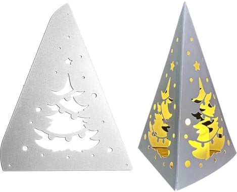 Weihnachten Laterne Stanzschablonen, Engel Laterne Stanze Windlicht Weihnachten Metall Stanzformen Lampenschirm Metall Prägeschablonen 3D Schablonen Cutting Dies für DIY Weihnachtsdeko
