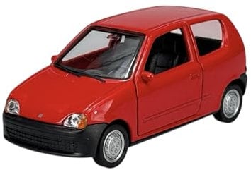 Welly Modell Auto Kompatibel mit FIAT Seicento Rot ca 1/34-1/39 Metal Modell Auto Die Cast Neu im Kasten