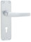 Aluminium Lever Door Handles SAA Set Lever on Backplate Latch Lock Bathroom (Lock) 154mm x 40mm