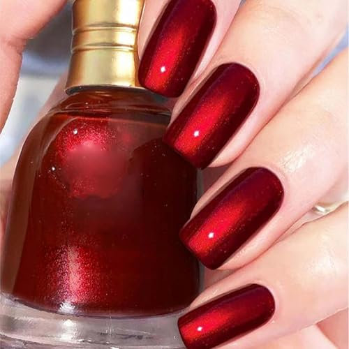 Wine Red Nail Polish - Burgundy Shade for Chip Resistant DIY Manicures - Quick Drying Long Lasting Varnish