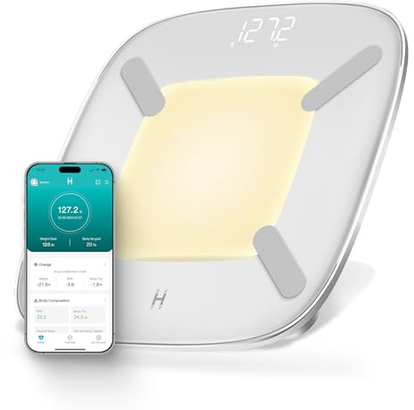 Homedics Digital Smart Scale, Motion-Sensing LED Display, White