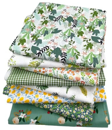 Baumwollstoff Patchworkstoffe, 8PCS 50 * 50CM Patchwork Stoff Paket, Multicolor Baumwollstoff Patchworkstoffe für Nähen, Scrapbooking & DIY Handwerk (Grün)