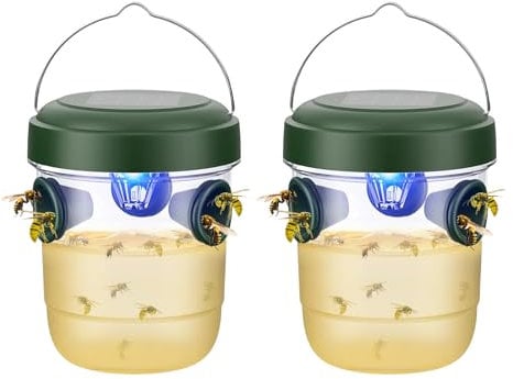 Wespenfalle 2er Set für Draußen Lebend Fallen zum Aufhängen Gegen Wespen, Bienen, Hornissen - Hornissenfalle Bienenfalle Fliegenfalle - für natürlichen Lockstoff