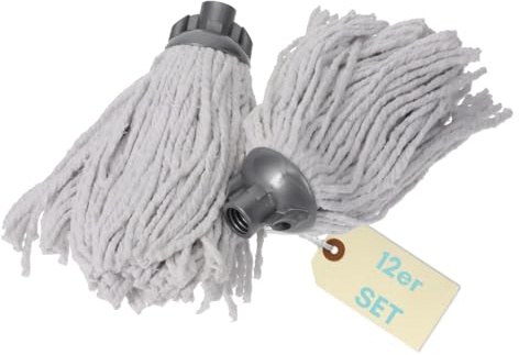 12er Set Wischmopp Ersatz Kopf Set Ersatzmop Wischmop Bodenwischer Aufsatz Baumwolle Wischer Mopp Boden 160gr Wischmob
