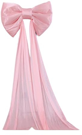 Large Satin Bow, 20 x 75 Inches, Pink Giant Bow Ribbon Tie for Room Decor, Wedding Birthday Party Backdrop Wall Christmas Tree Bows Decoration (#02 Pink)