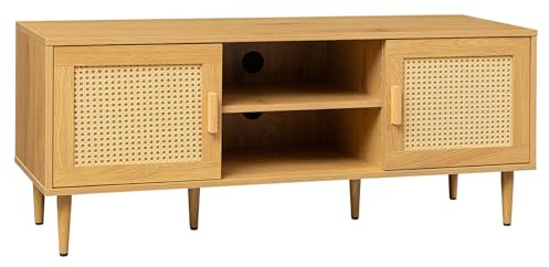 Riess Ambiente Lowboard Vienna - 120cm - Natur - Holz Wiener Geflecht Rattan - Retro TV-Board