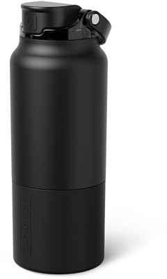 BrüMate Rise 1L Insulated Water Bottle With Straw, 100% Leakproof | 35oz Stainless Steel Sports Water Bottle, Gym or Travel, Durable Straw, Keeps Drinks Ice-Cold All Day, (Matte Black)