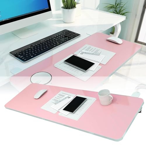 LHKveritas 90° Folding Keyboard Tray for Wooden Desks (55/65/75 x 25 cm), with C-Clamp (No Drilling Required),Extension for Typing and Gaming