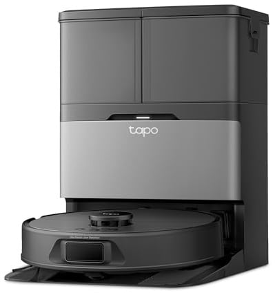 Tapo RV50 Pro Omni Robot Aspirapolvere Lavapavimenti con Mappatura 15000Pa, Base All-in-One, Antigroviglio, Mocio Estensibile/Lavaggio/Rimozione/Asciugatura Automatici, Ricarica Detergente, Alexa