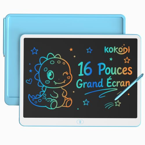 KOKODI LCD Drawing Tablet 16 Inch for Girls Boys, Christmas Birthday Gift for Kids Adults, Toys Gifts for 4 5 6 7 8 9 Years Old Children, Drawing Boards Kids Educational Reusable (Blue)