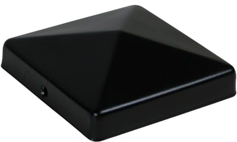 Pfostenkappe für Holzpfosten Pfostenabdeckung Metall schwarz pulverbeschichtet (121x121mm für 120 mm Pfosten)