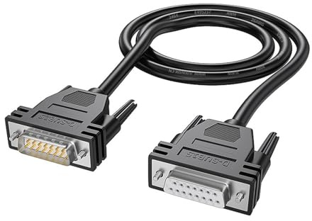 Rxgiasup Hochgeschwindigkeits DB15-Kabel, DB15-Buchse auf Stecker, doppelte Abschirmungstechnologie für zuverlässige Datenübertragung, 150 cm
