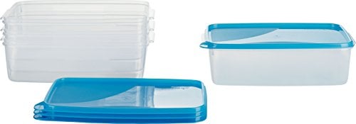 MiraHome Recipiente para almacenar y congelar alimentos frescos 3l rectangular 28x18x8cm set de 4 Calidad austriaca