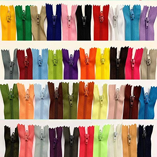 WKXFJJWZC 80 Stück 30 cm Nylon-Reißverschlüsse zum Nähen und Basteln (40 Farben) (30,5 cm - Packung mit 80 Stück)