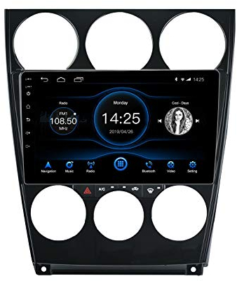 EZoneTronics Carplay Android Auto Autoradio Stereo für Mazda 6 Atenza 2002-2008 Touchscreen High Definition GPS-Navigation mit Bluetooth WLAN SWC USB MirrorLink FM-RDS Radio Player 2G+32G