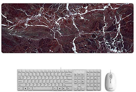 Tapis de souris d'ordinateur Creative Marble Color Cartoon Cartoon Pad Grand Mouse Pad Tapis cassé en marbre 15.7X35.4X0.20 in