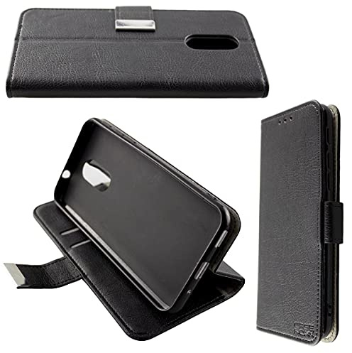 caseroxx Bookstyle-Case für Emporia Smart 3, schwarz | Aufklappbare Buch-Schutzhülle mit Innenfächern und Rundumschutz für den Alltag, aus Kunstleder